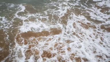 大海沙滩海浪<strong>自然风景航拍</strong>